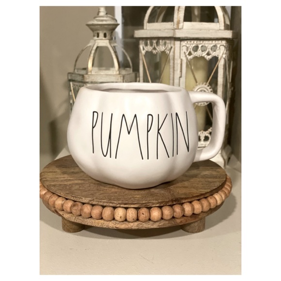 Rae Dunn White “PUMPKIN” Mug Pumpkin Shaped